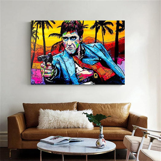 Al Pacino Canvas Wall Art | Scarface Legacy Masterpiece | Vinchied