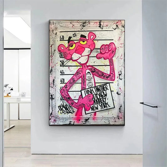 Funny Pink Panther Wall Art | Pink Panther Robbery | Vinchied